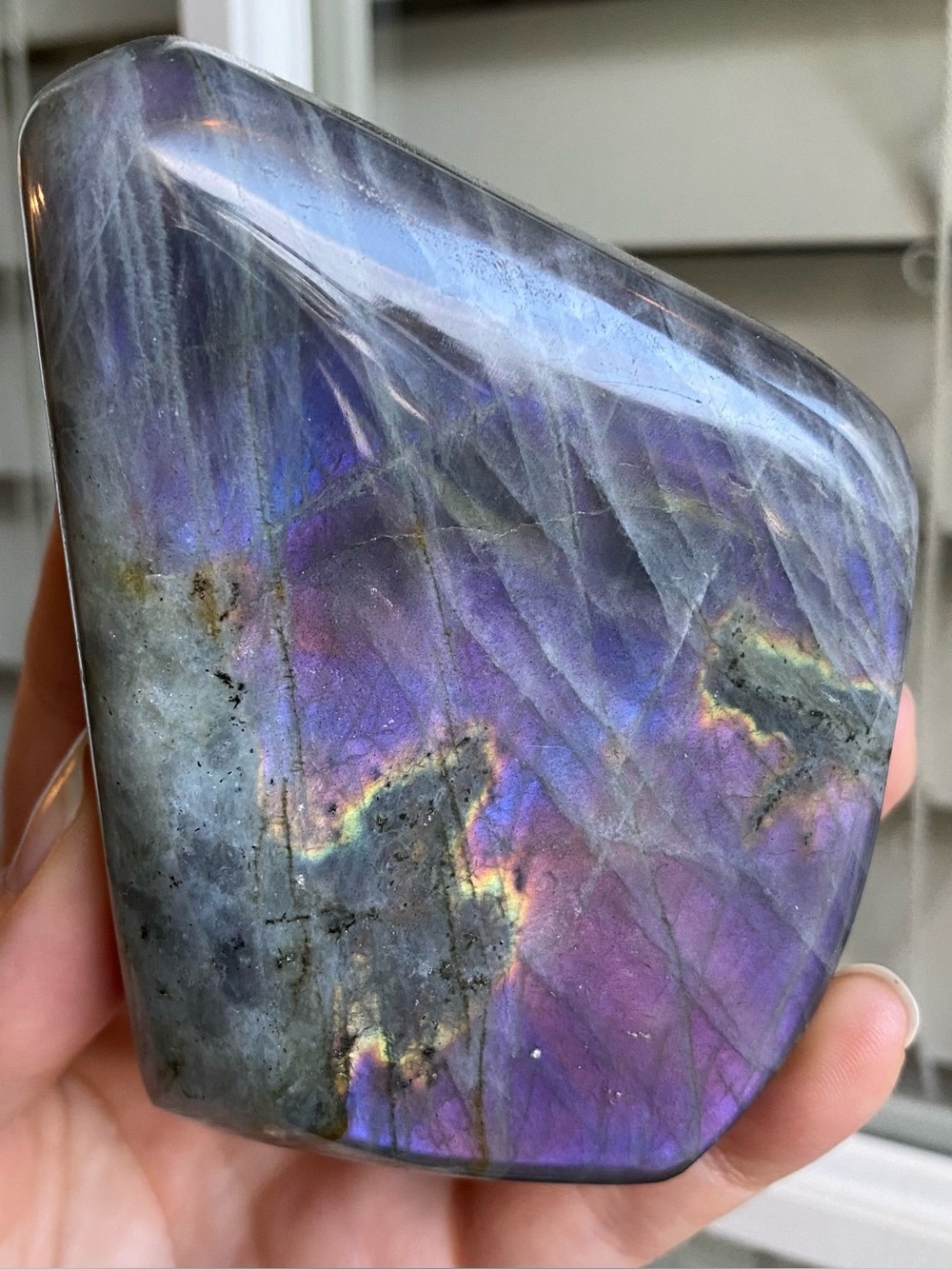 💜✨ PURPLE FLASH LABRADORITE FREEFORM — 3.5” TALL ✨💜